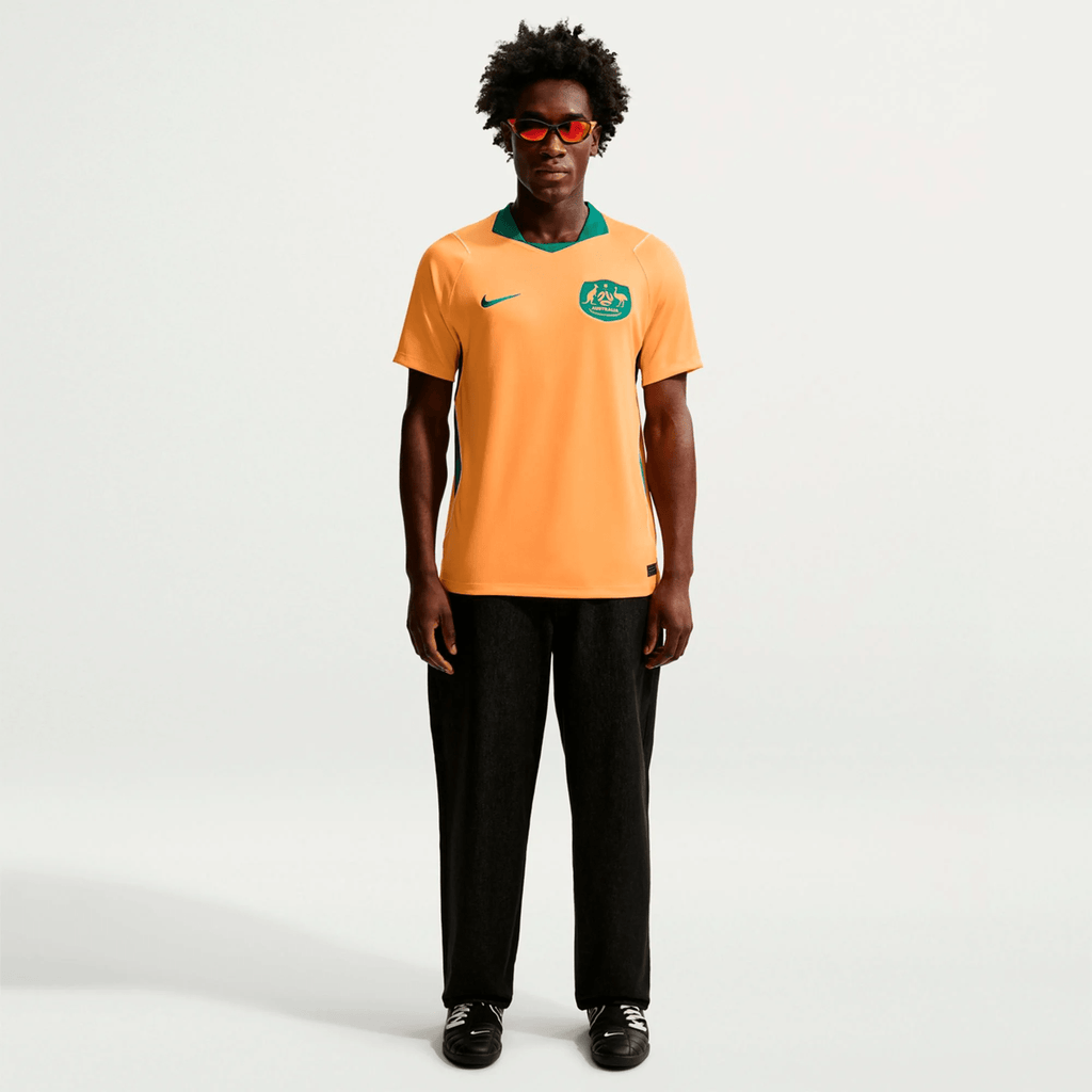 Nike Mens Australia Stadium Home Stadium Jersey 2026 (Gold/Mystic Green)