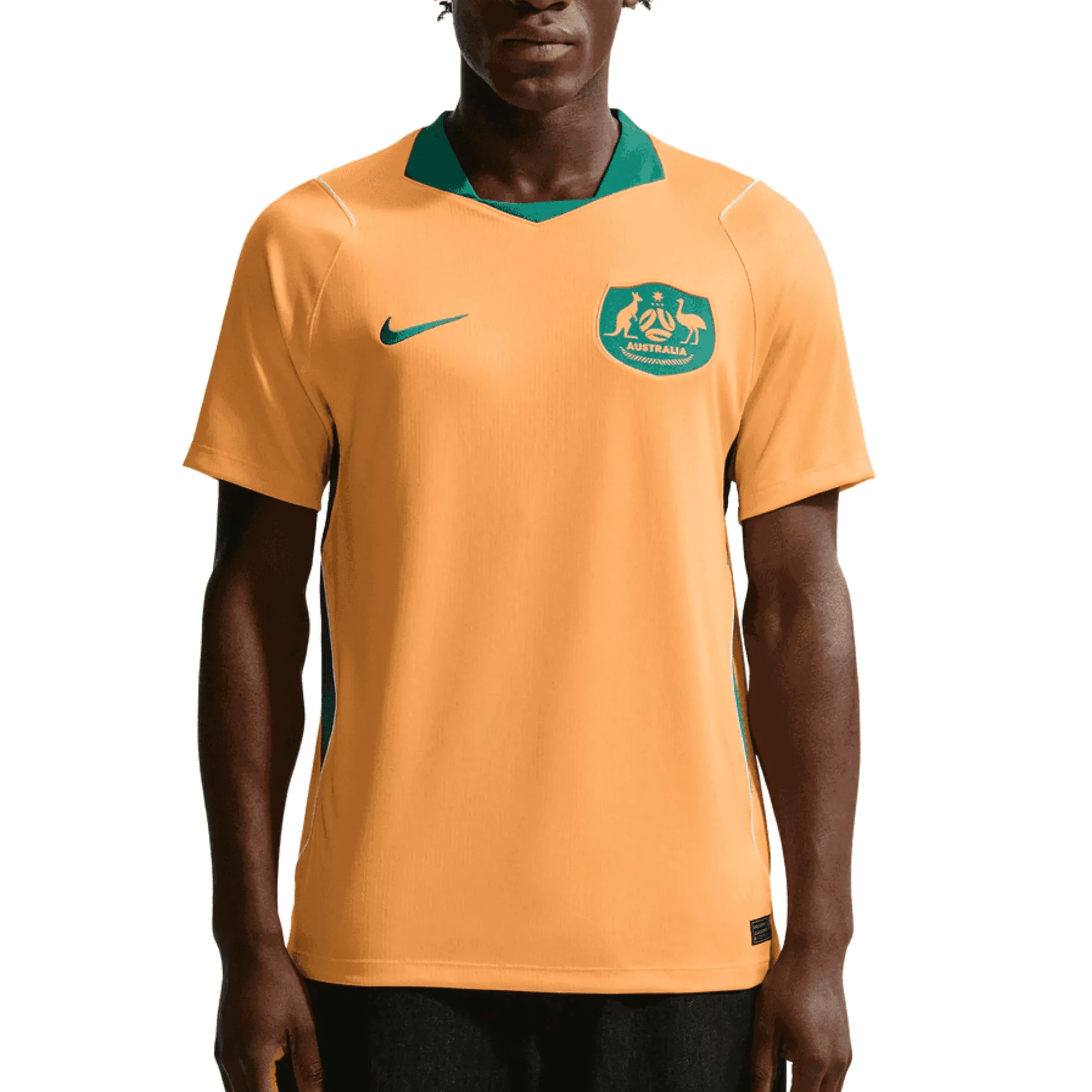 Nike Mens Australia Stadium Home Stadium Jersey 2026 (Gold/Mystic Green)