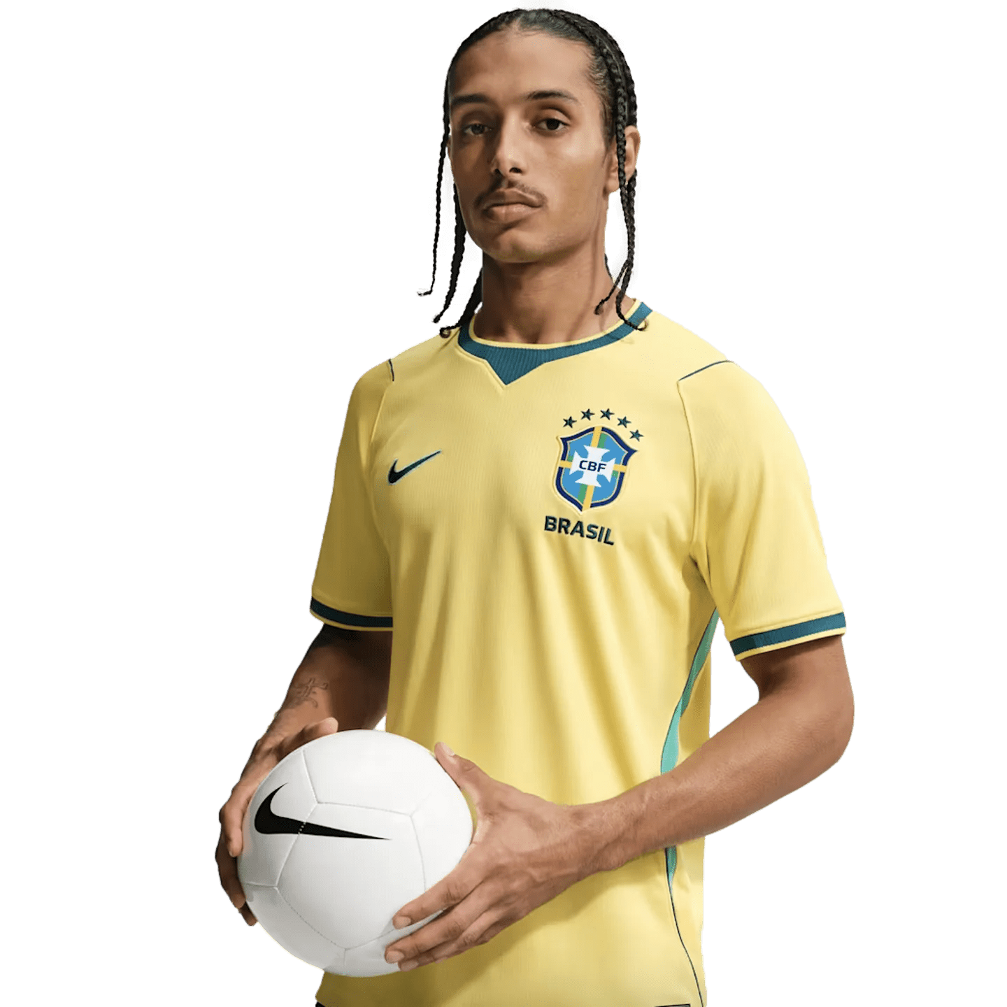 Nike Men's Brazil Home Stadium Jersey 2026 (Canary/Teal)
