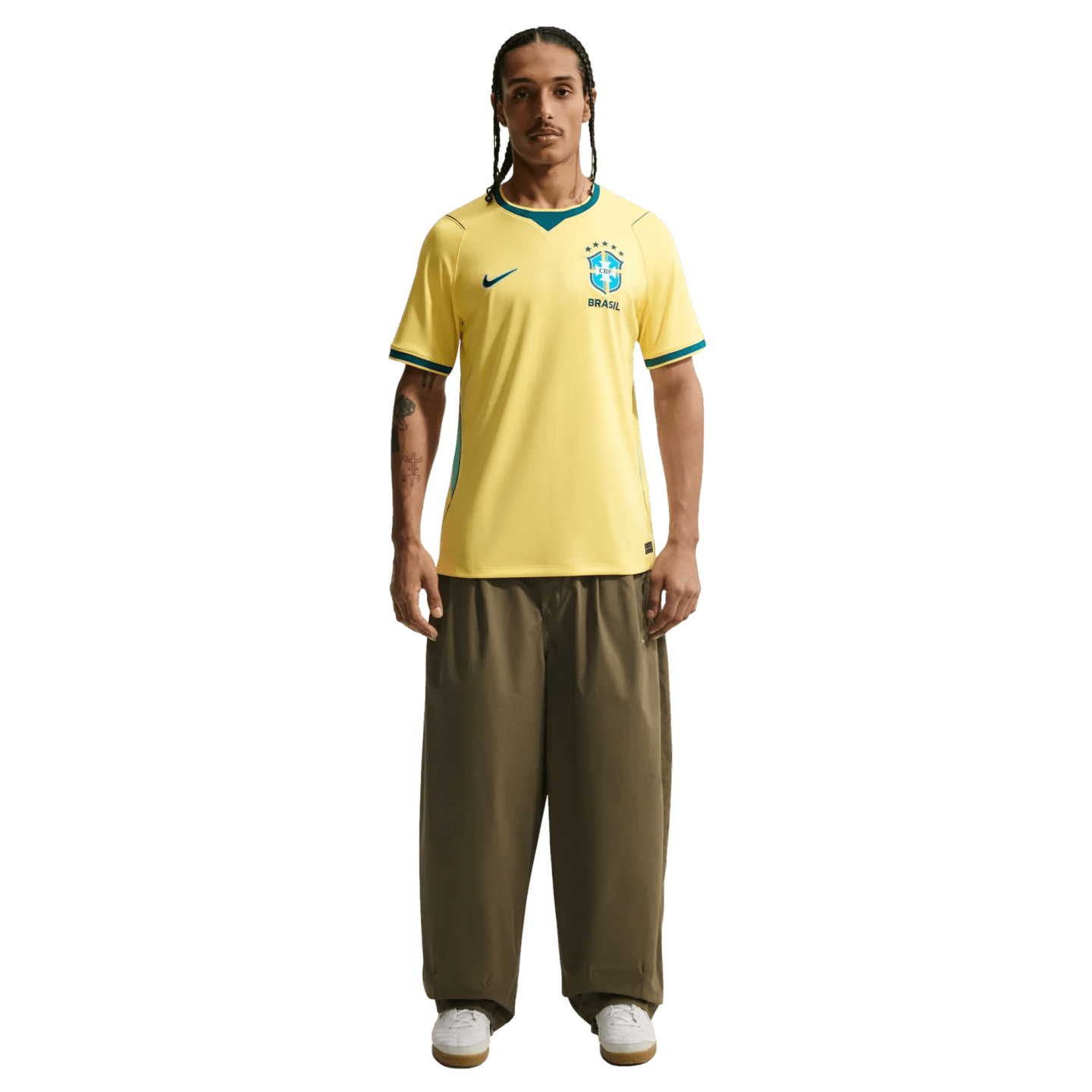 Nike Men's Brazil Home Stadium Jersey 2026 (Canary/Teal)