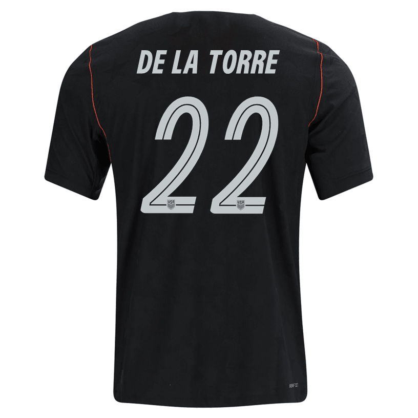Nike Mens De la Torre United States Away Stadium Jersey 2026 (Dark Obsidian/Pure Platinum)