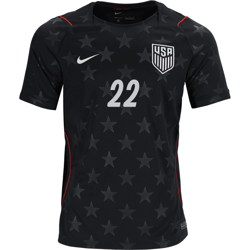 Nike Mens De la Torre United States Away Stadium Jersey 2026 (Dark Obsidian/Pure Platinum)