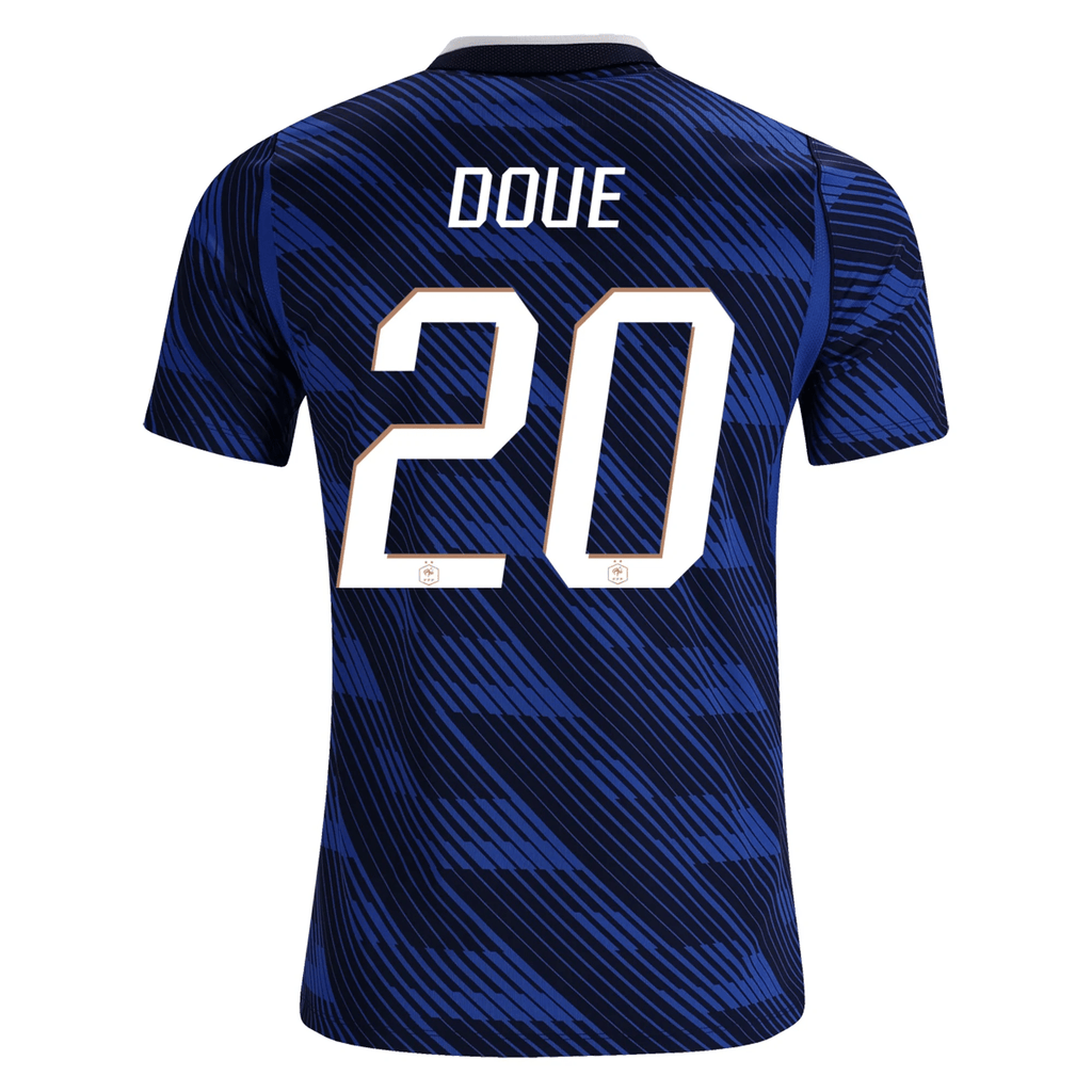 Nike Men's France Désiré Doué Home Stadium Jersey 2026 (Game Royal/Metallic Copper)