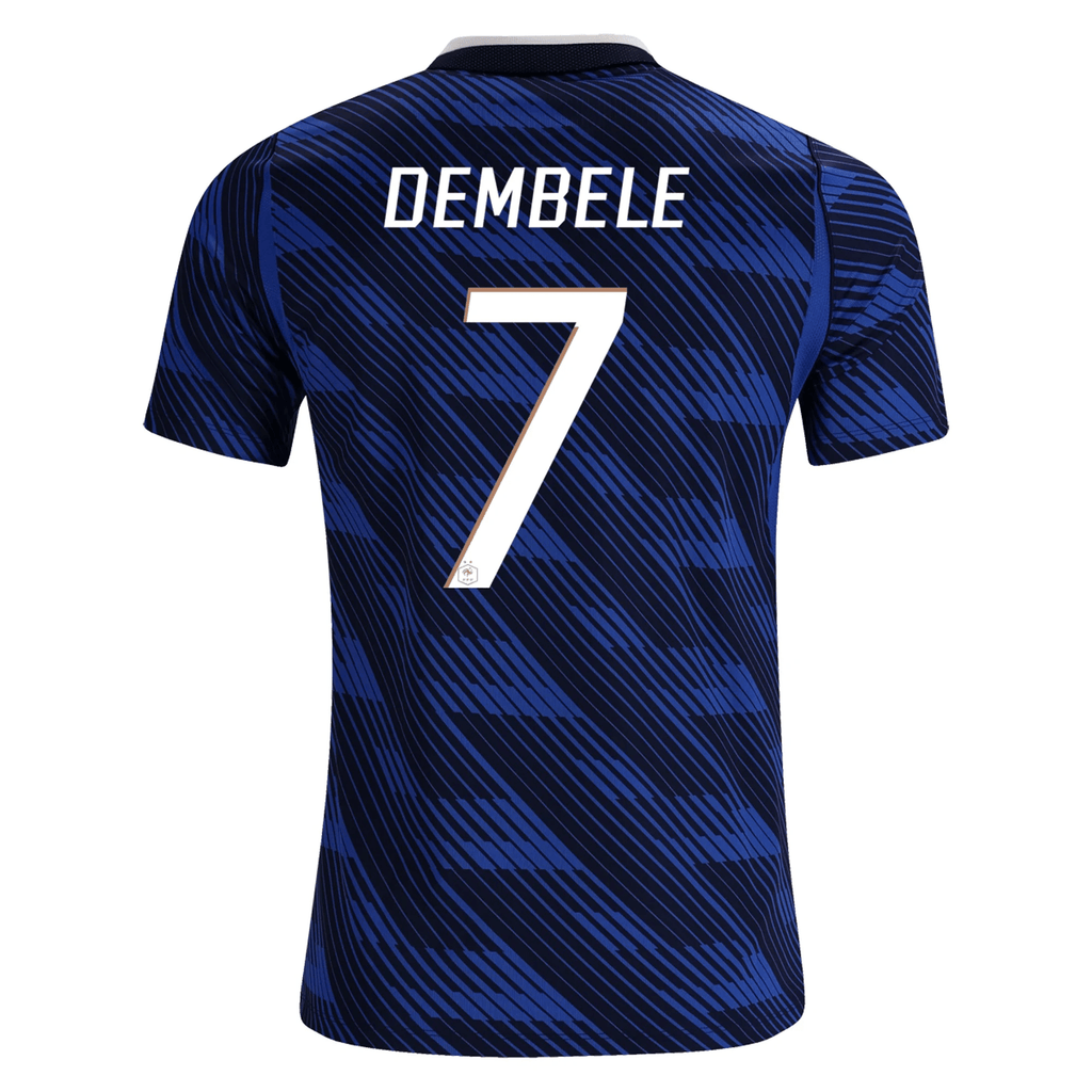 Nike Men's France Ousmane Dembele Home Stadium Jersey 2026 (Game Royal/Metallic Copper)