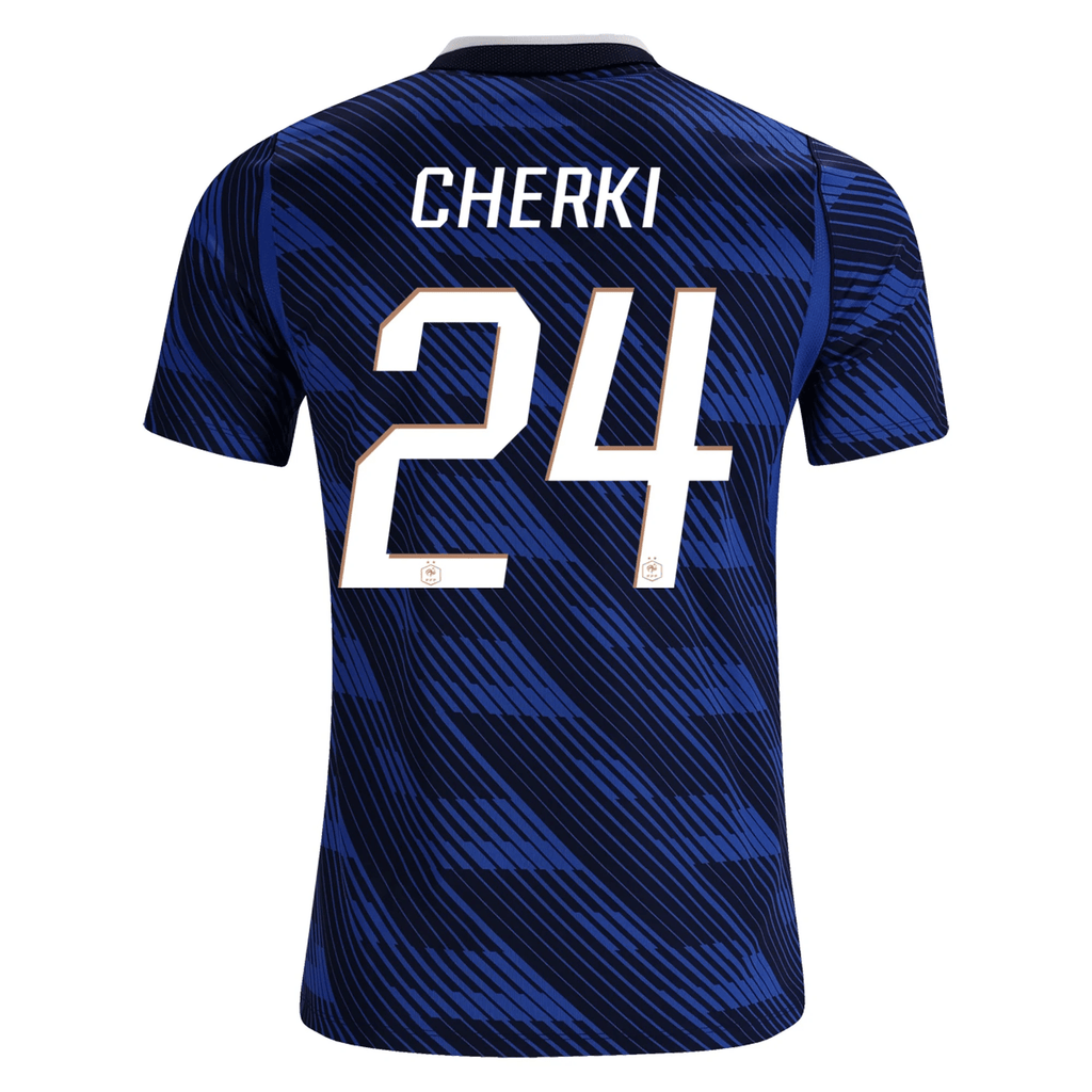Nike Men's France Rayan Cherki Home Stadium Jersey 2026 (Game Royal/Metallic Copper)