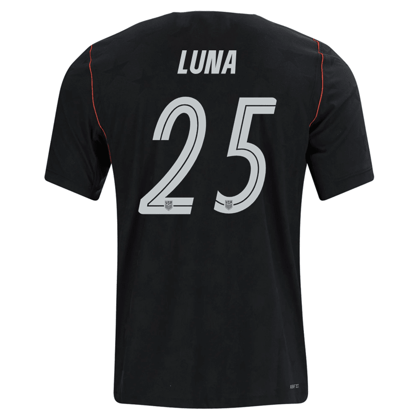 Nike Mens Luna United States Away Stadium Jersey 2026 (Dark Obsidian/Pure Platinum)