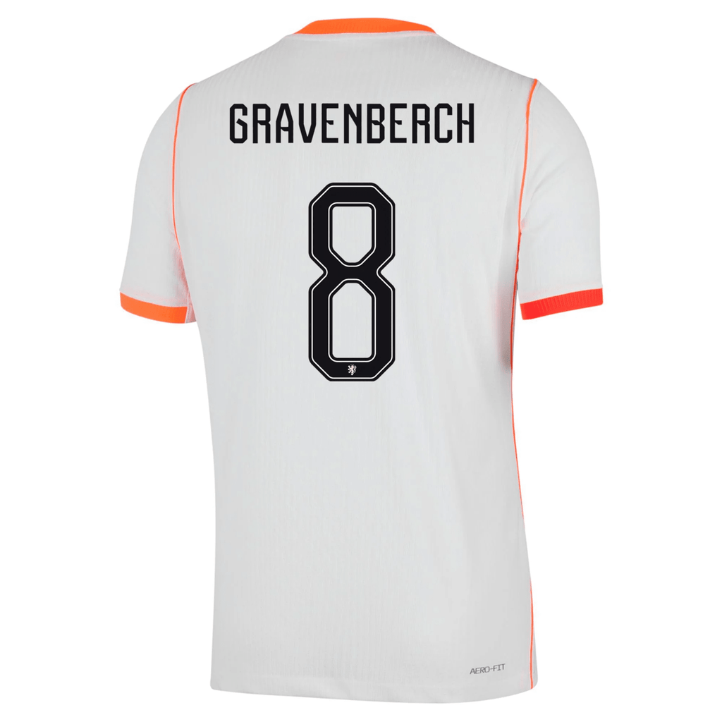 Nike Mens Netherlands Ryan Gravenberch Match Authentic Away Jersey 2026 (White/Hyper Crimson)