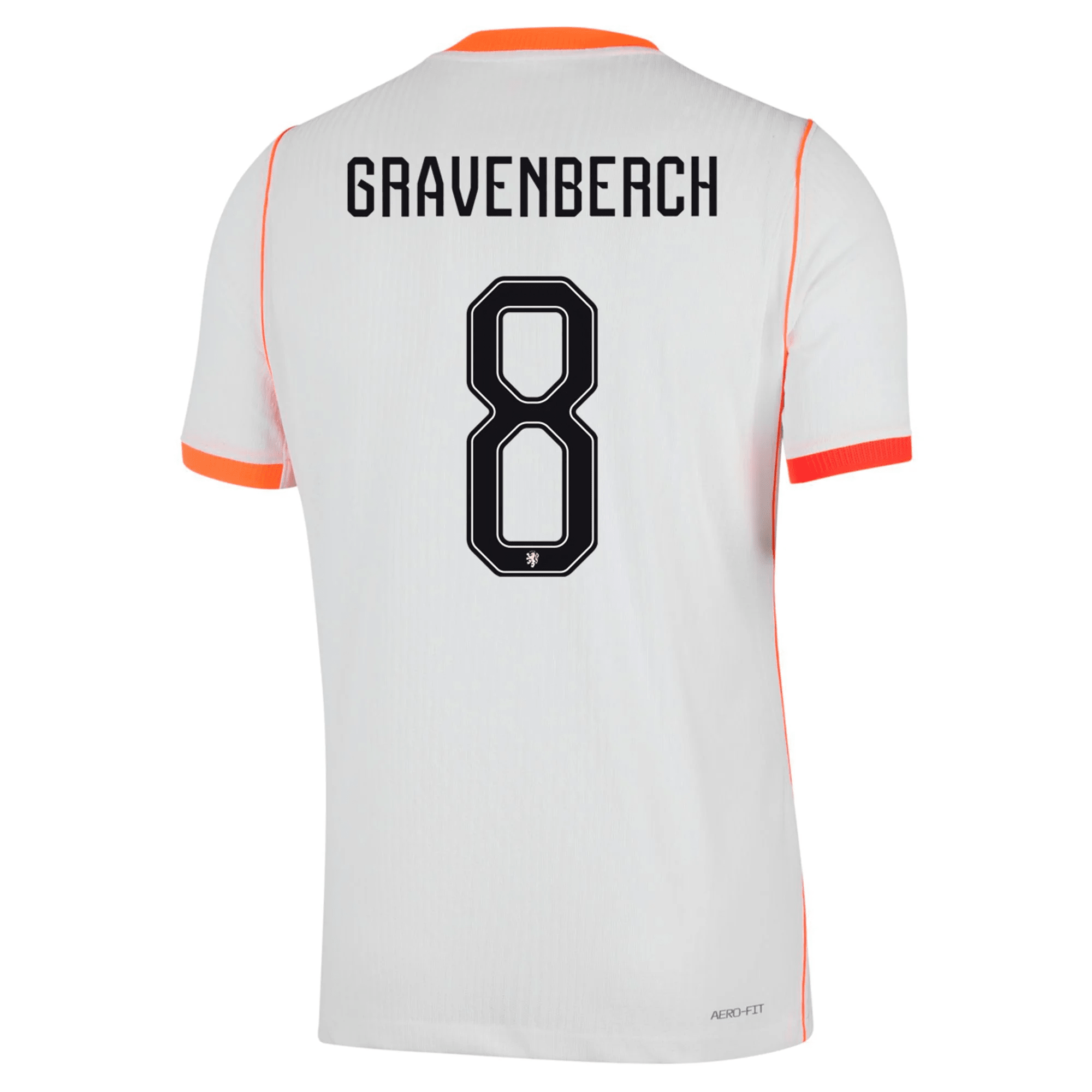 Nike Mens Netherlands Ryan Gravenberch Match Authentic Away Jersey 2026 (White/Hyper Crimson)