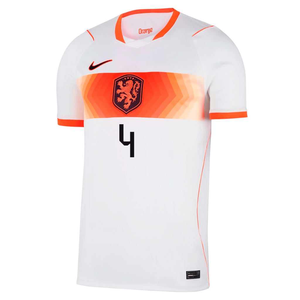 Nike Mens Netherlands Virgil Van Dijk Away Jersey 2026 (White/Hyper Crimson)