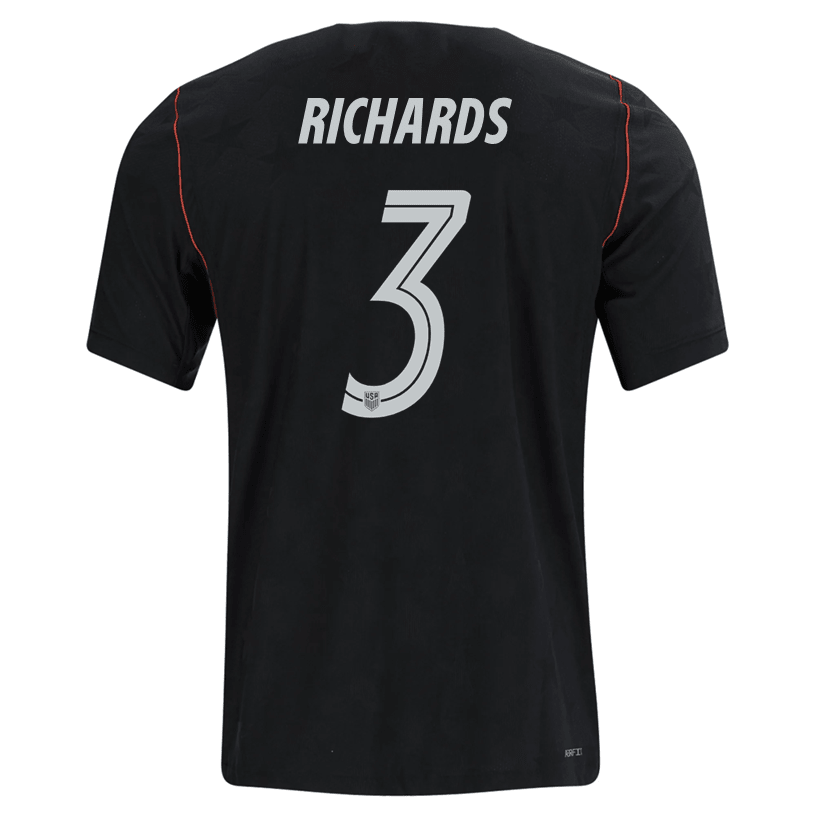 Nike Mens Richards United States Away Stadium Jersey 2026 (Dark Obsidian/Pure Platinum)
