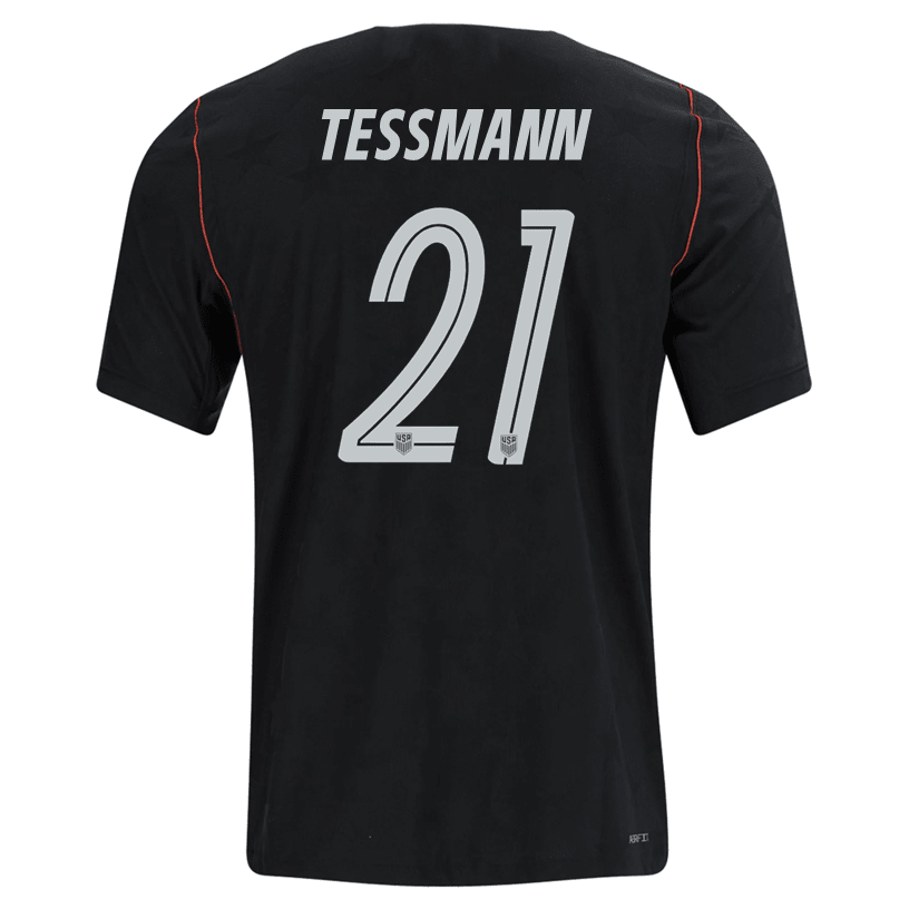 Nike Mens Tessmann United States Away Stadium Jersey 2026 (Dark Obsidian/Pure Platinum)