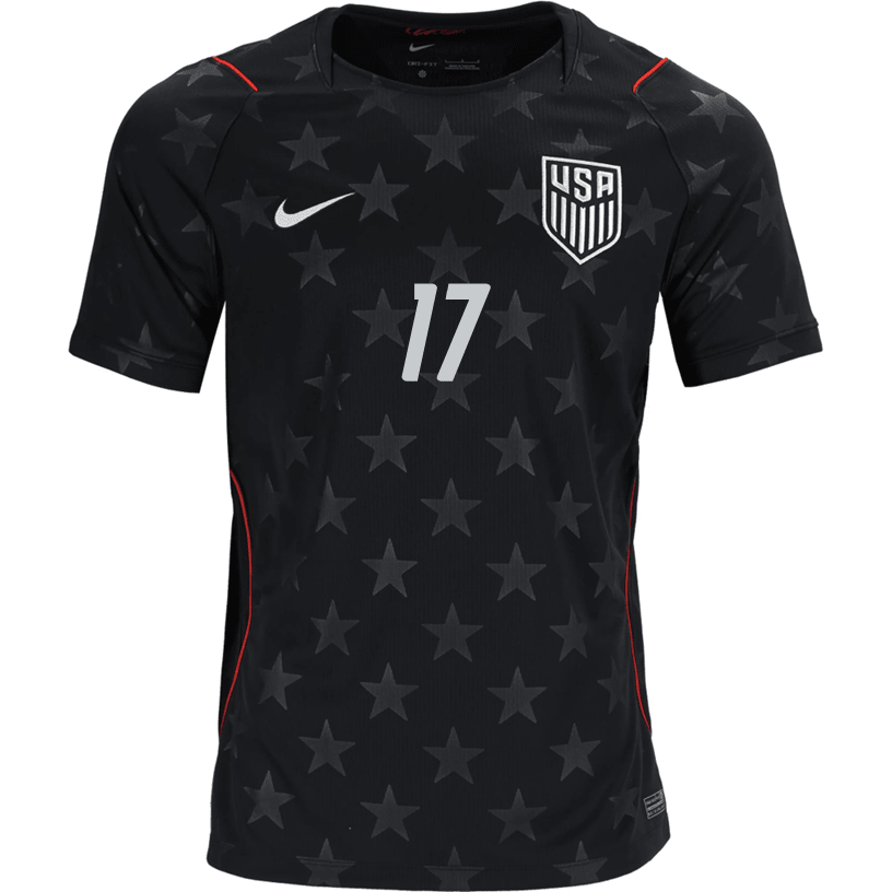 Nike Mens Tillman United States Away Stadium Jersey 2026 (Dark Obsidian/Pure Platinum)