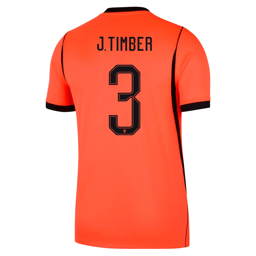 Nike Netherlands Jurrien Timber Home Jersey 2026 (Hyper Crimson/Black)