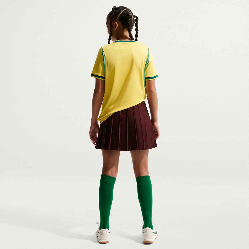 Nike Youth Brazil Vini Jr. Home Stadium Jersey 2026 (Yellow Canary/Teal)