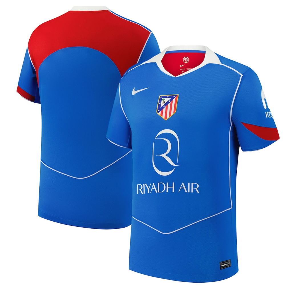 Nike Men's Atletico Madrid T90 Third Jersey 25/26 (Photo Blue/Sport Red)