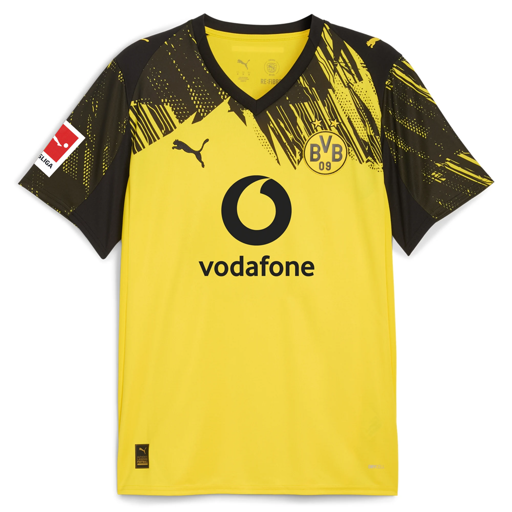 Puma BVB Dortmund Emre Can Home Jersey w/ Bundesliga Patch 25/26 (Faster Yellow/Black)