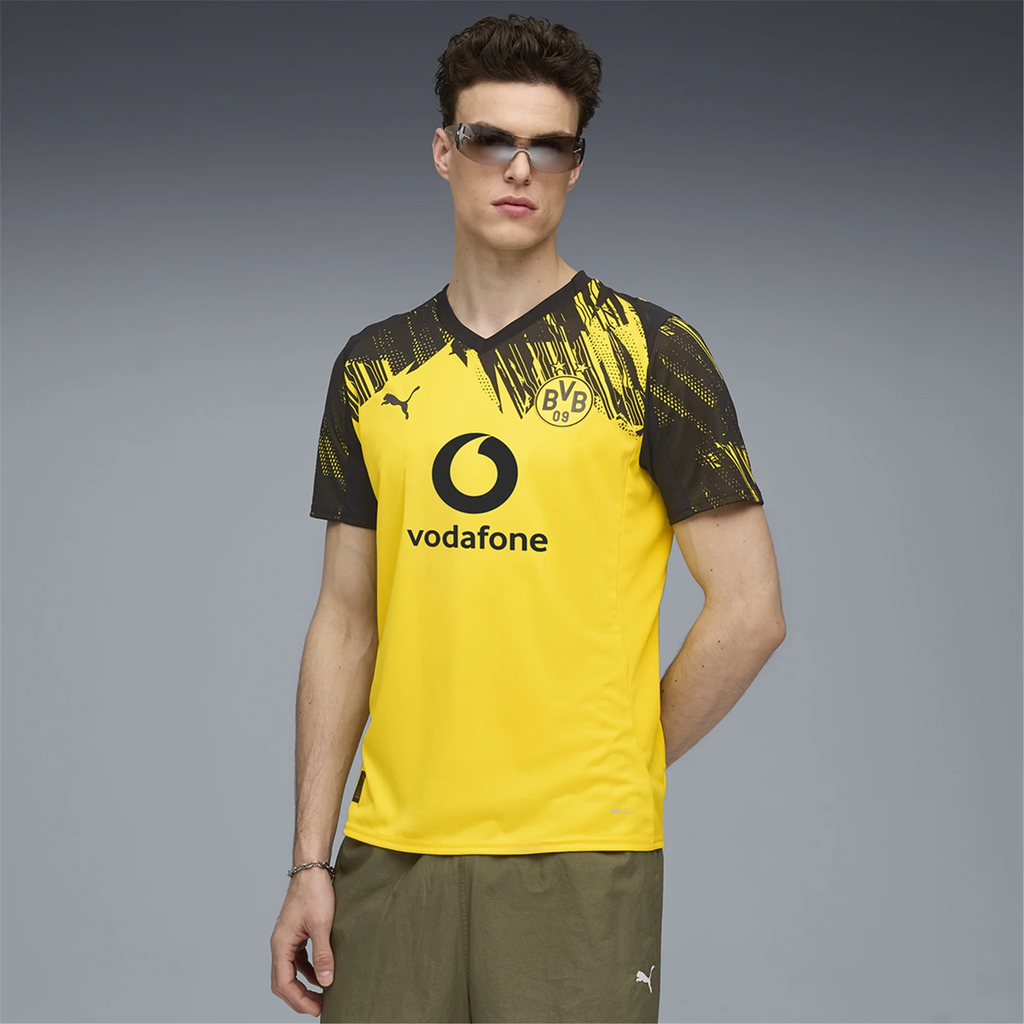 Puma Men's BVB Dortmund Home Jersey w/ Bundesliga Patch 25/26 (Faster Yellow/Black)
