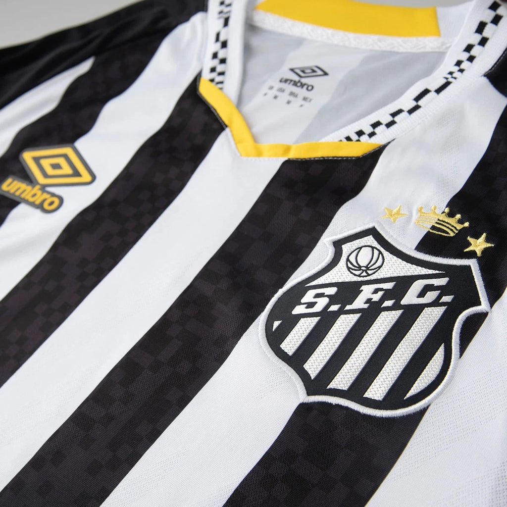 Umbro Men's Neymar Jr Santos FC Away Jersey 25/26 (Black/White)